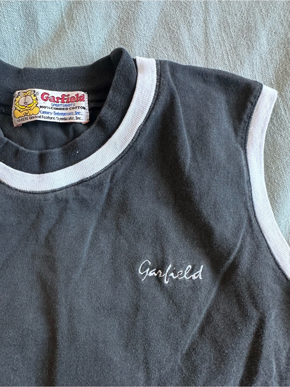 Vintage 70s Garfield Ringer Tank Top